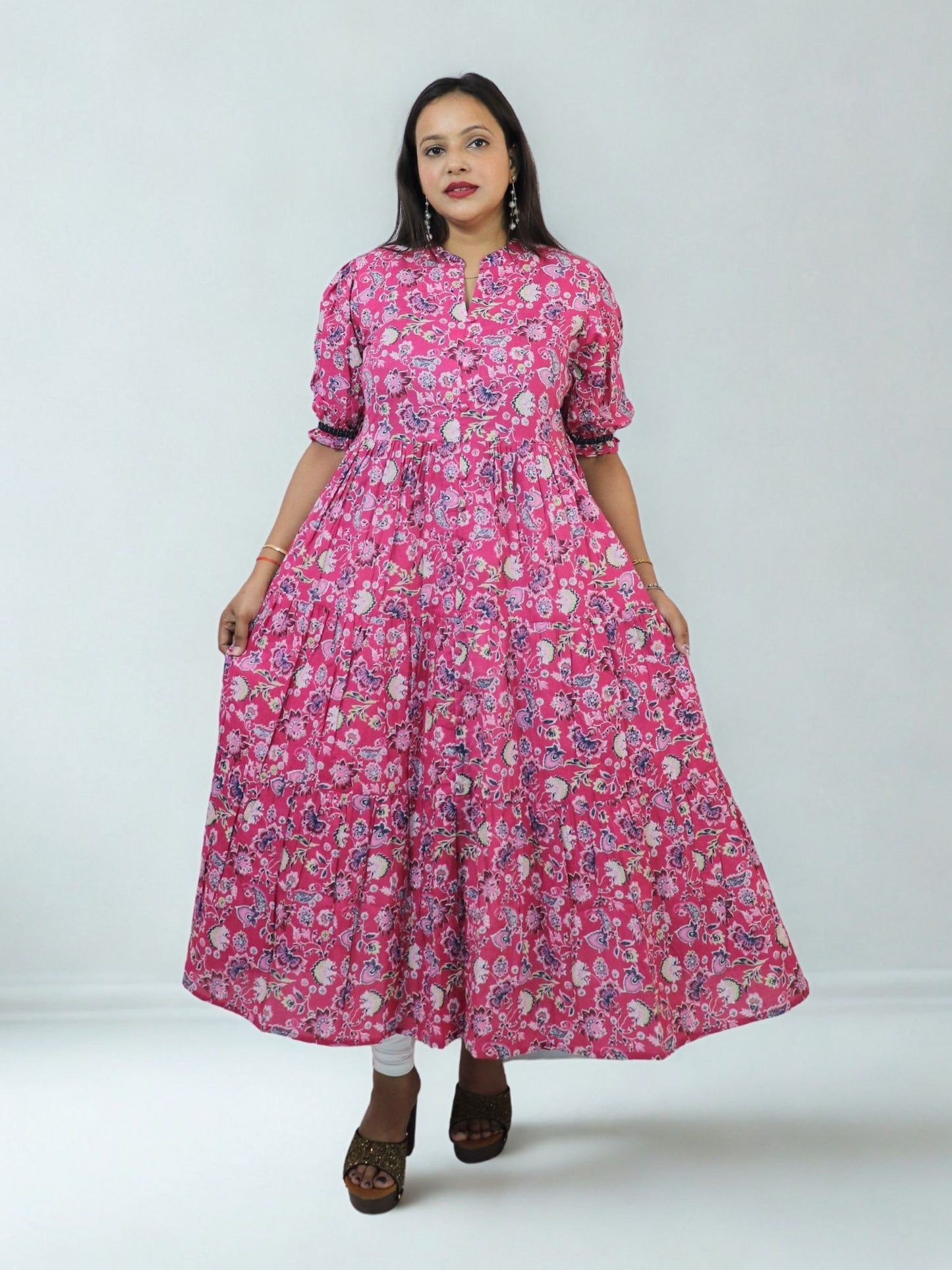 Flared Comfortable Cotton Printed Anarkali Kurta for Women