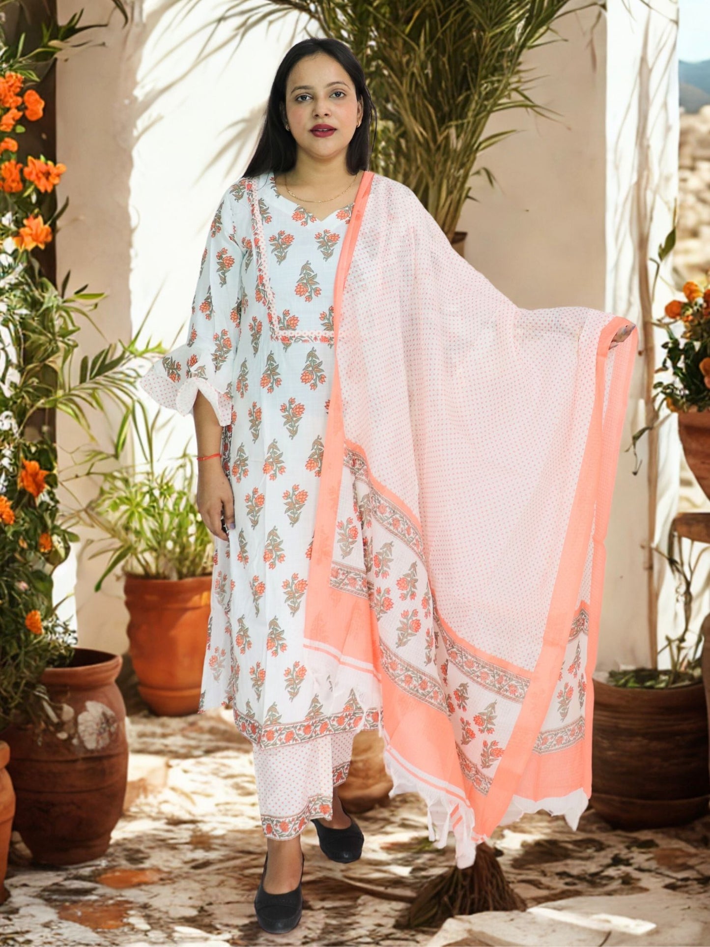 Women Viscose Printed Kurta Pant With Dupatta