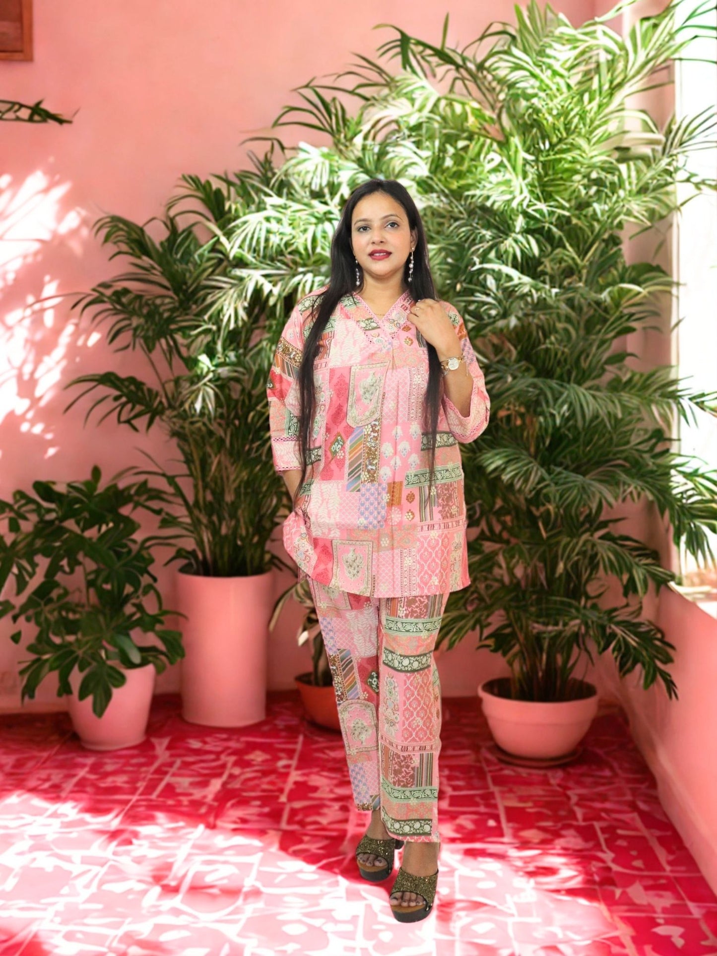 Women's Pure Cotton Floral Printed Night Suit Top and Pajama Set Night Suits for Women