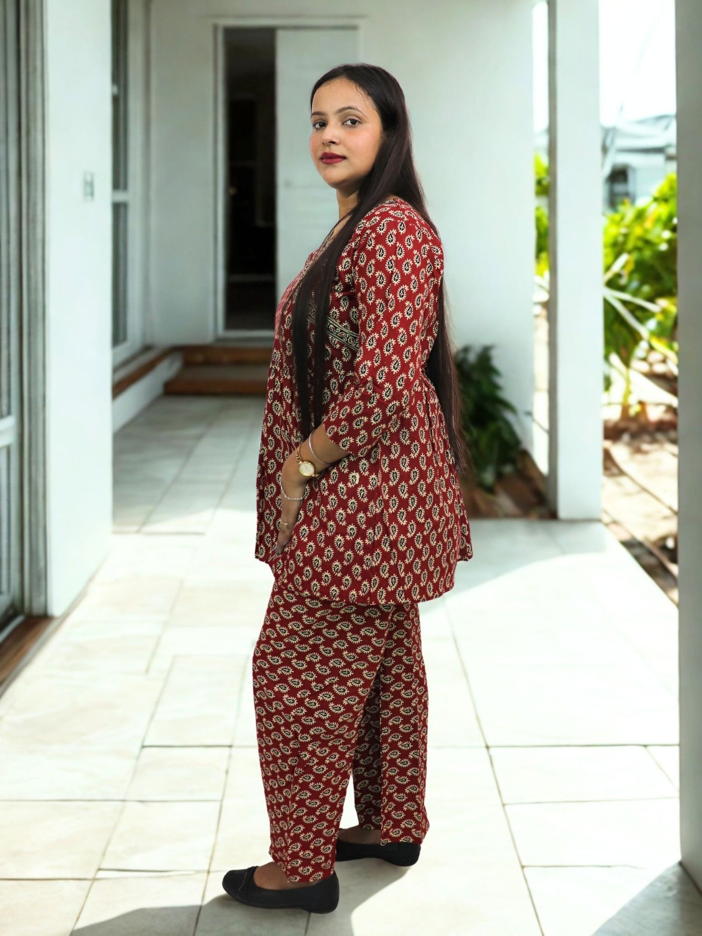 Women's Pure Cotton Floral Printed Night Suit Top and Pajama Set Night Suits for Women