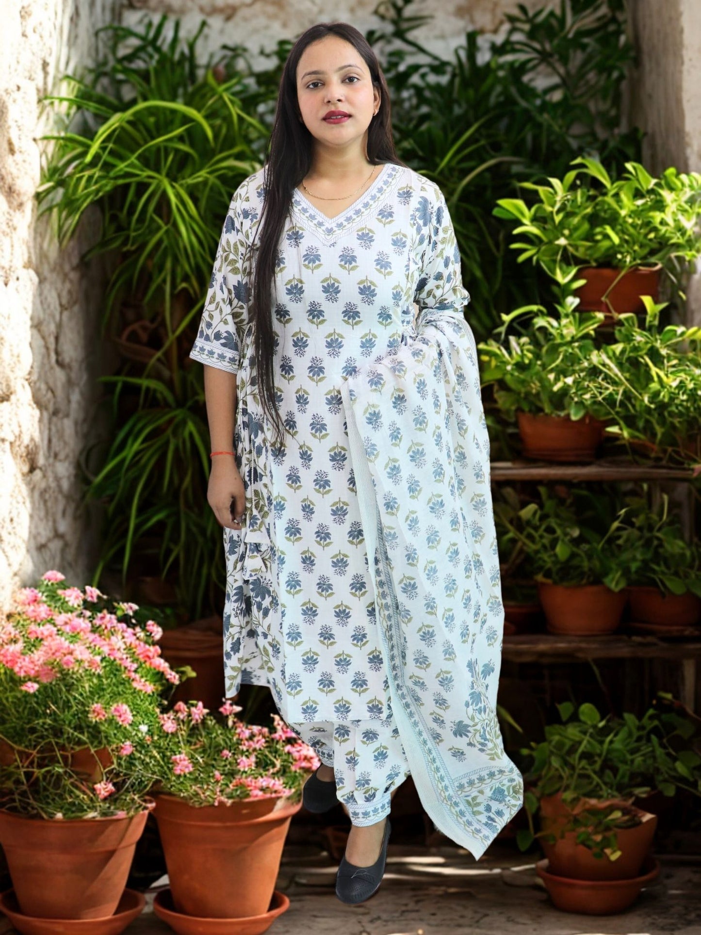 Women Viscose Printed Kurta Pant With Dupatta