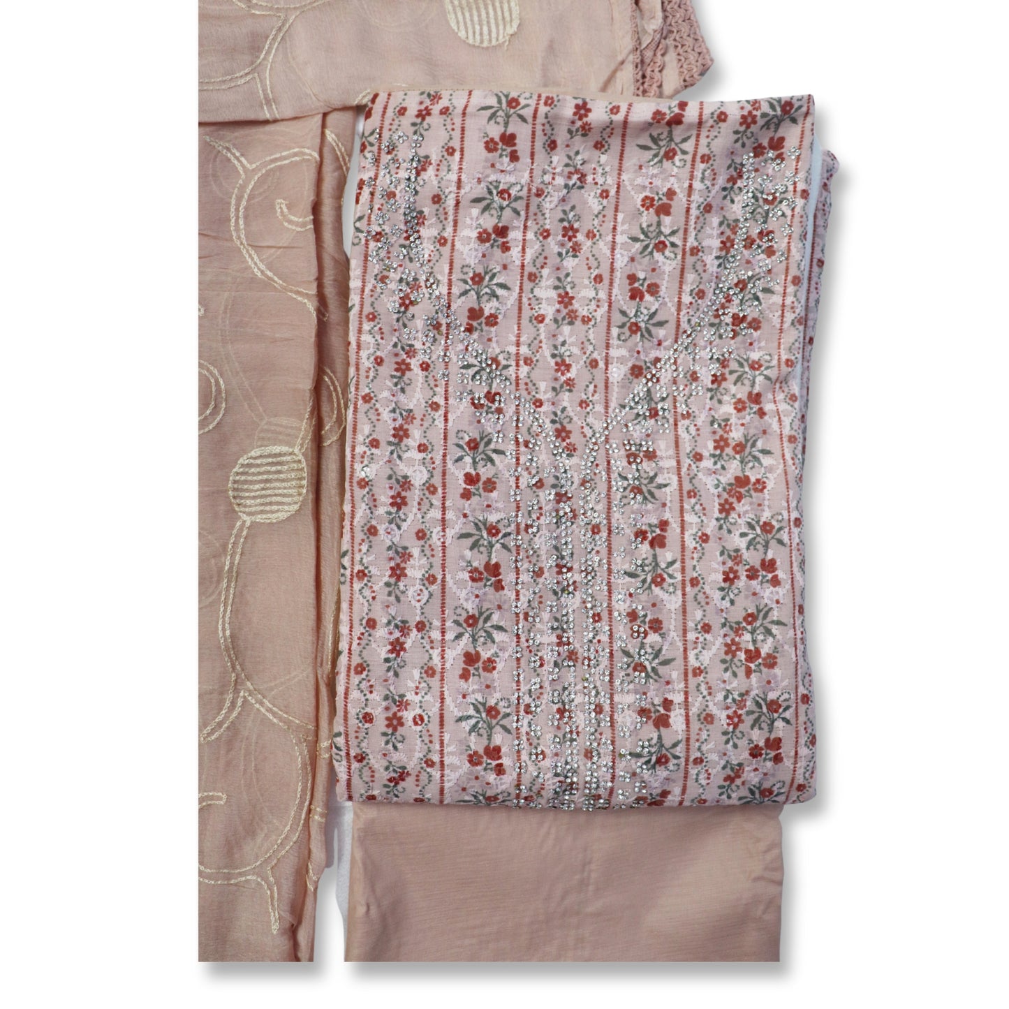 Unstitched printed salwar suit for women all pestle color |Pink