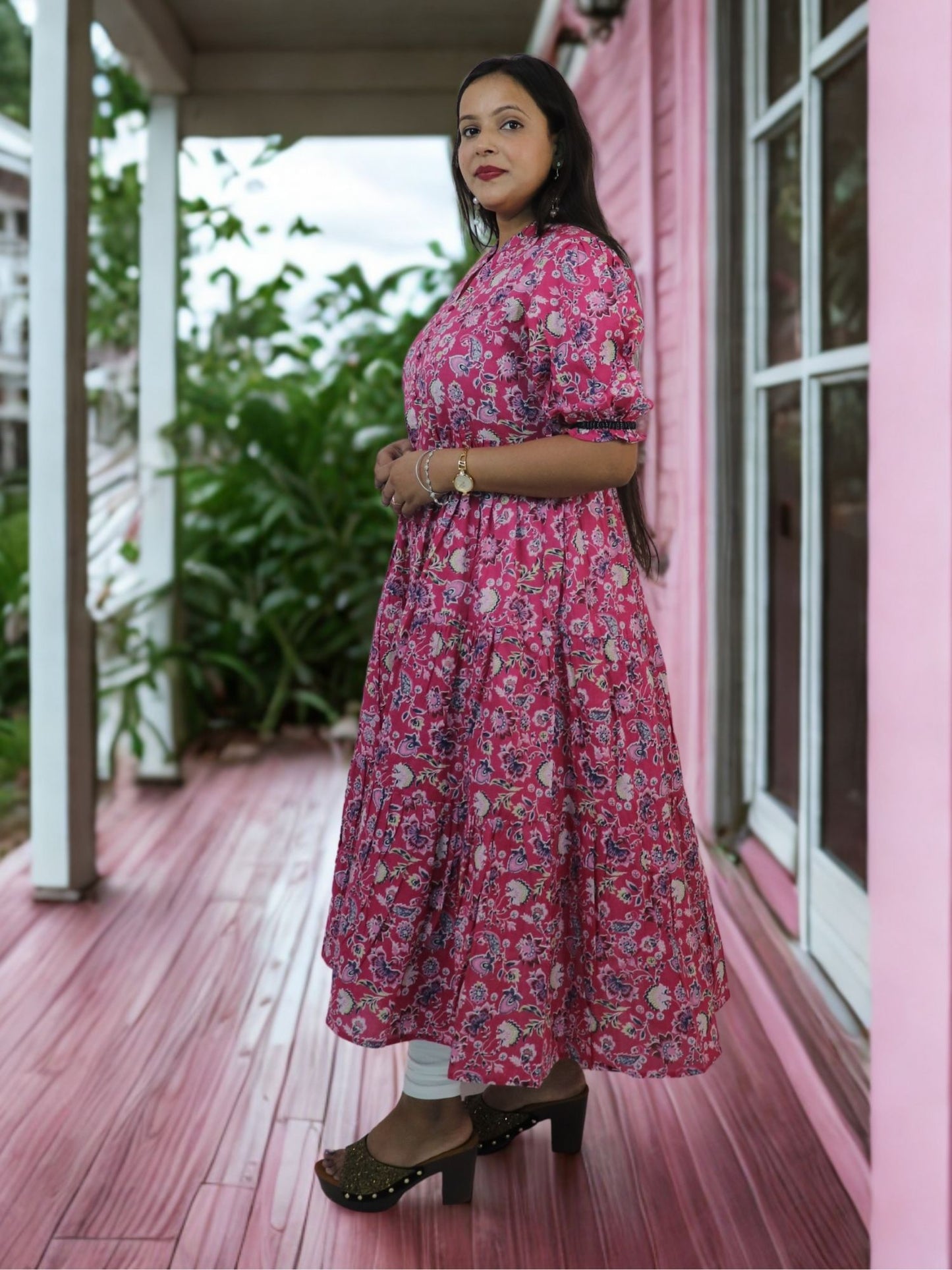 Flared Comfortable Cotton Printed Anarkali Kurta for Women