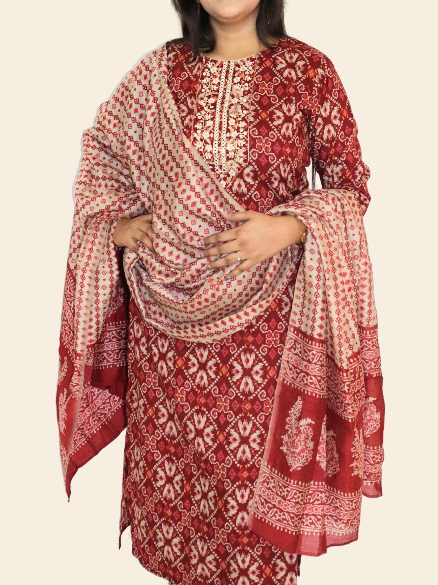 Women Viscose Printed Kurta Pant With Dupatta