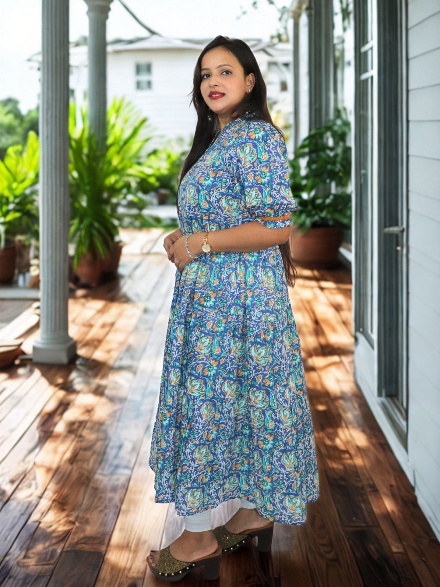 Flared Comfortable Cotton Printed Anarkali Kurta for Women