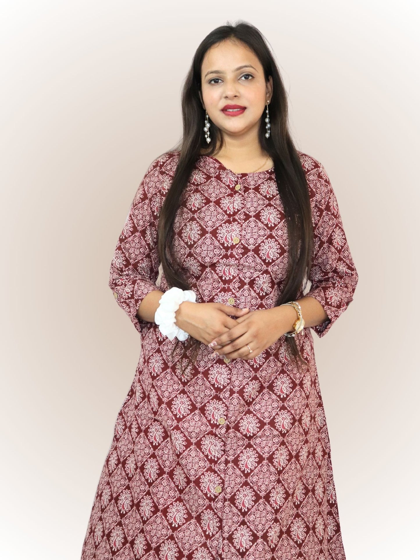 Women Cotton Floral Print A-Line Kurta for Women