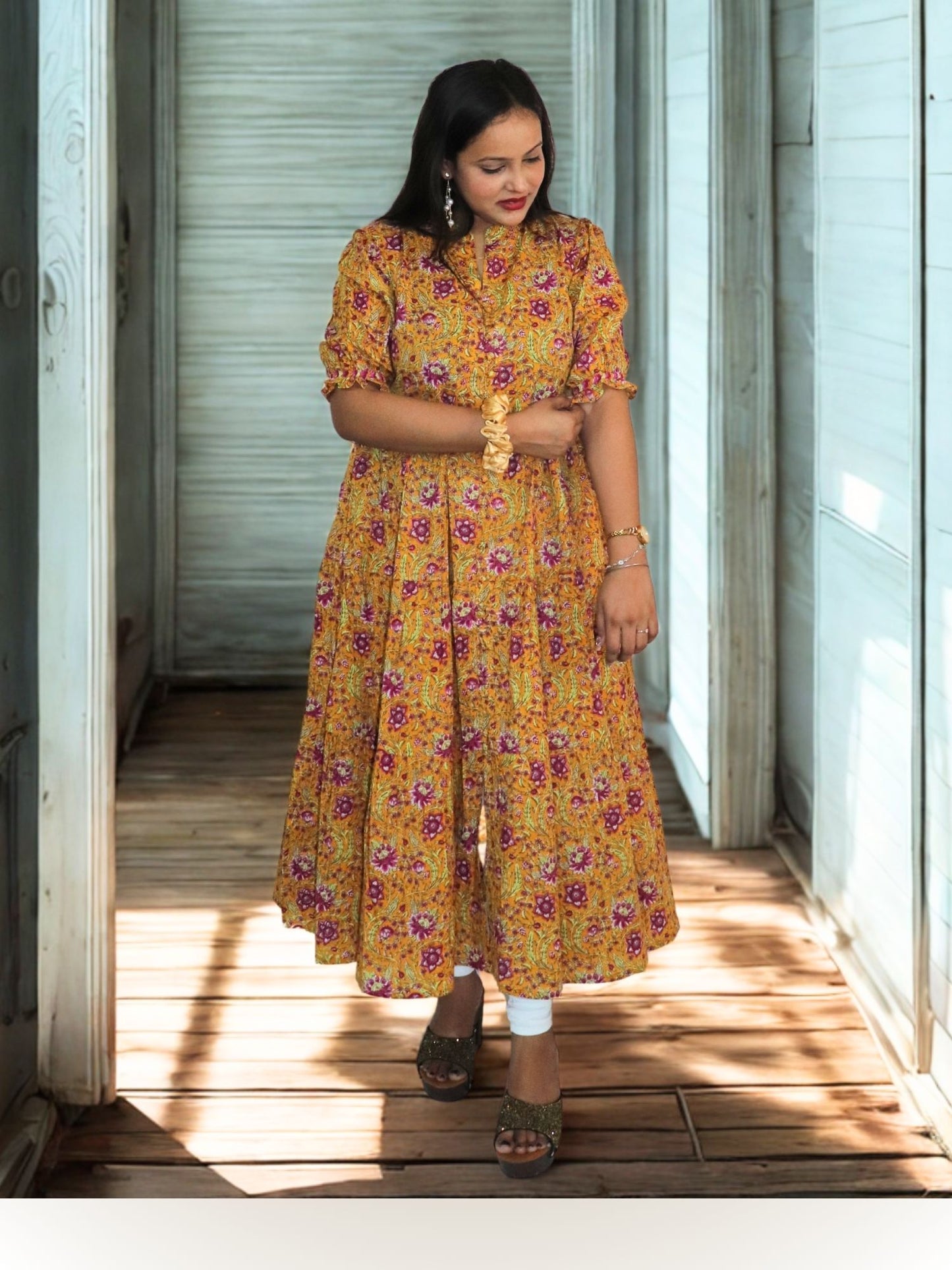Flared Comfortable Cotton Printed Anarkali Kurta for Women