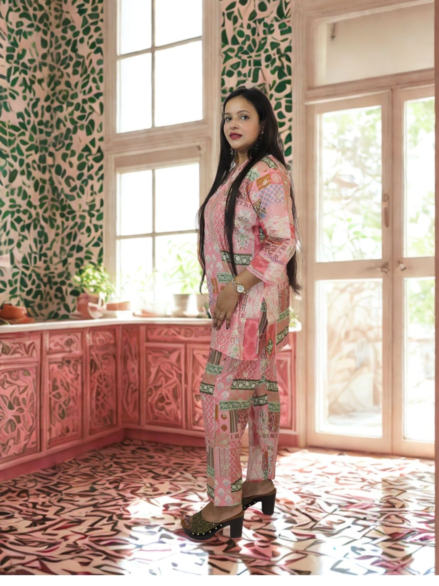 Women's Pure Cotton Floral Printed Night Suit Top and Pajama Set Night Suits for Women