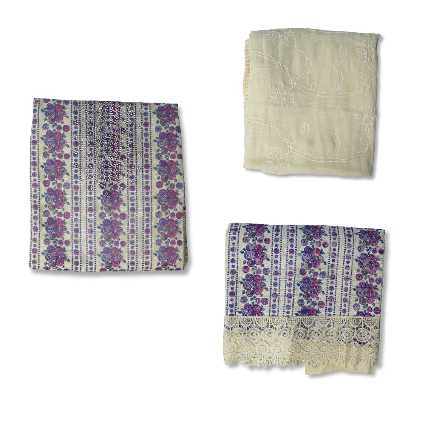 Unstitched printed salwar suit for women all pestle color |Purple
