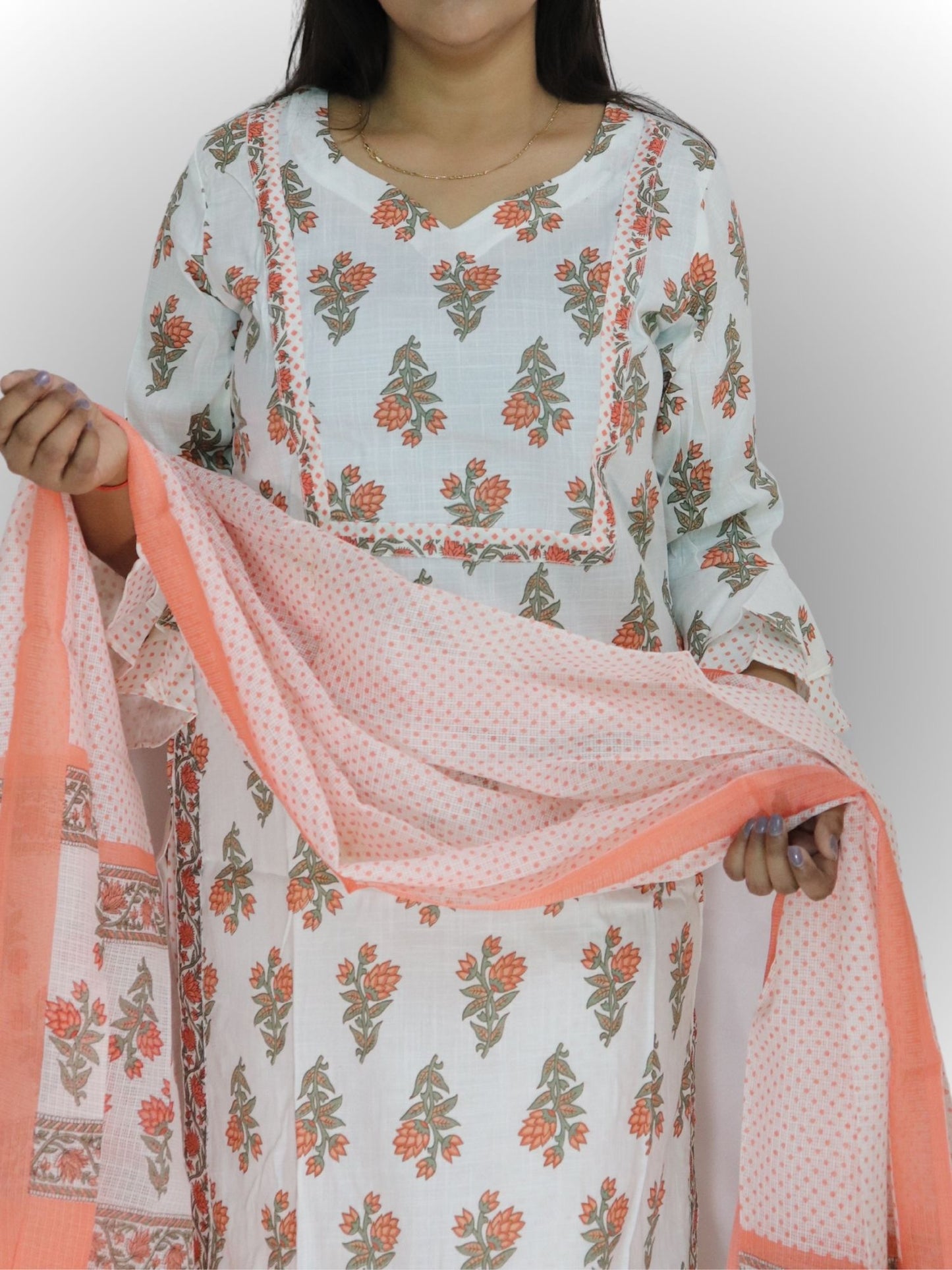 Women Viscose Printed Kurta Pant With Dupatta