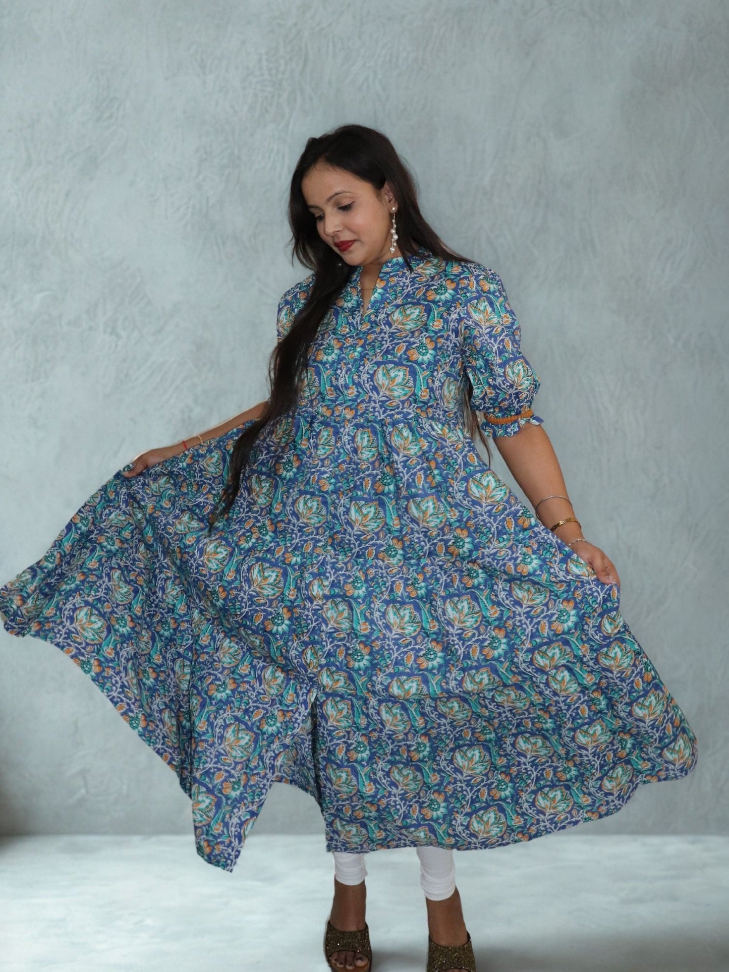 Flared Comfortable Cotton Printed Anarkali Kurta for Women