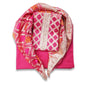 Unstitched partywear suits for women with golden print texture Rani Pink