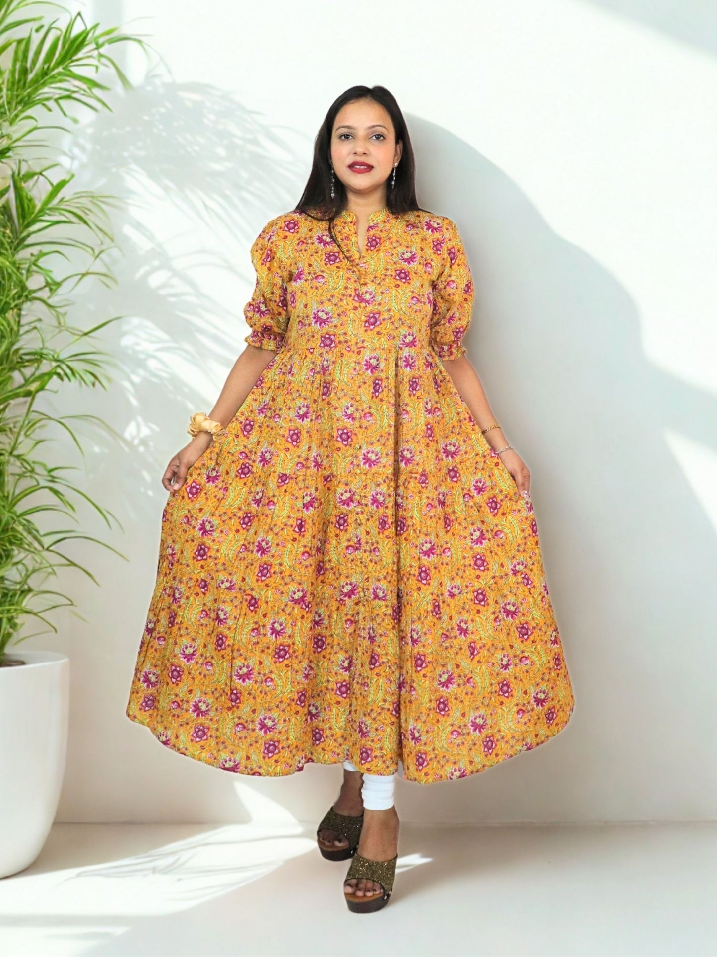 Flared Comfortable Cotton Printed Anarkali Kurta for Women