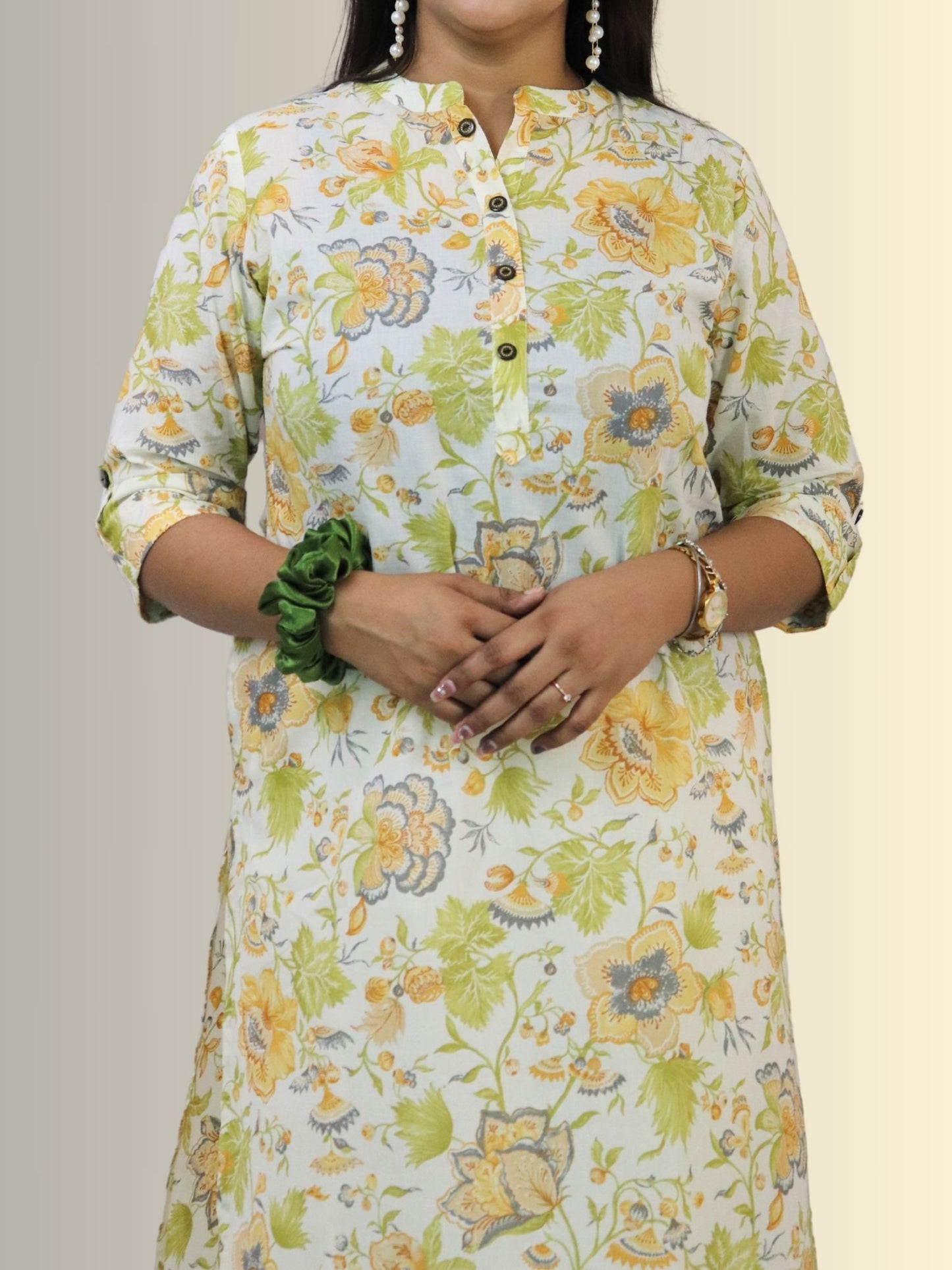 Women's Pure Cotton Jaipuri Printed Straight Kurti