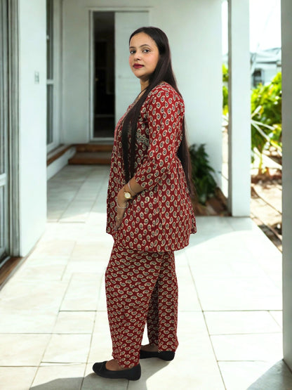 Women's Pure Cotton Floral Printed Night Suit Top and Pajama Set Night Suits for Women